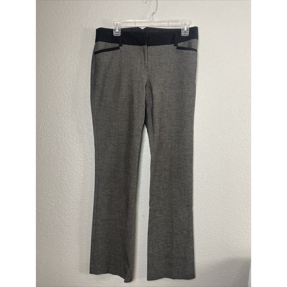 Express Womens Pants Gray Black 6 Columnist Barely Boot Low Rise Polyester Blend
